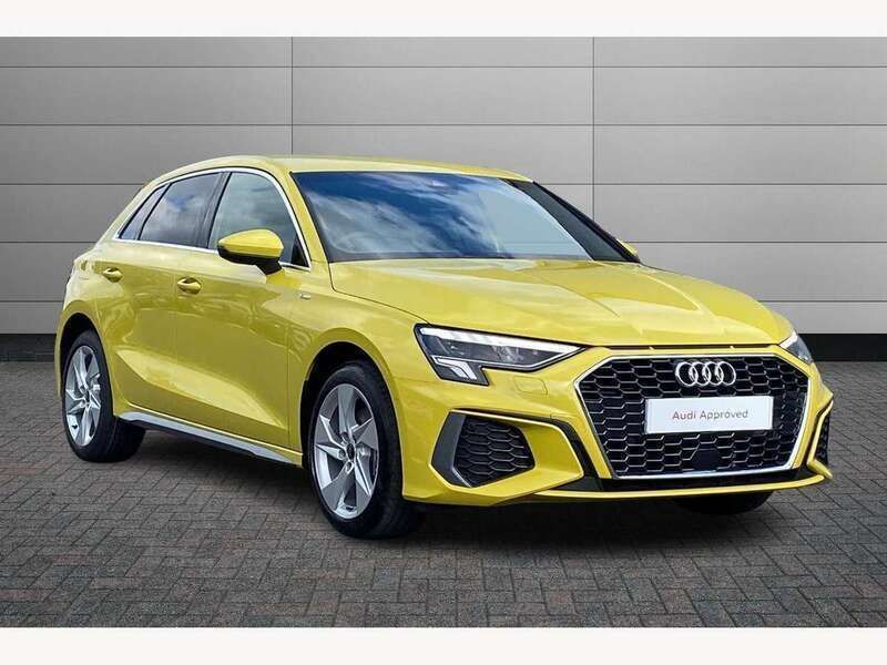 Yellow Used 2024 Audi A3 e-tron S-Line Hatchback | £26,195 (Fair price) - Image 1/4