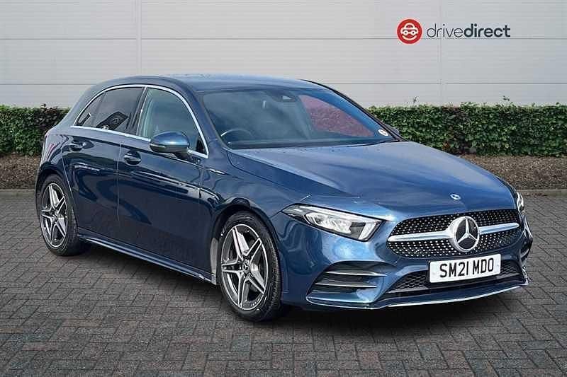 Blue Used 2021 Mercedes A180 AMG line Hatchback | £16,777 (Fair price) - Image 1/4