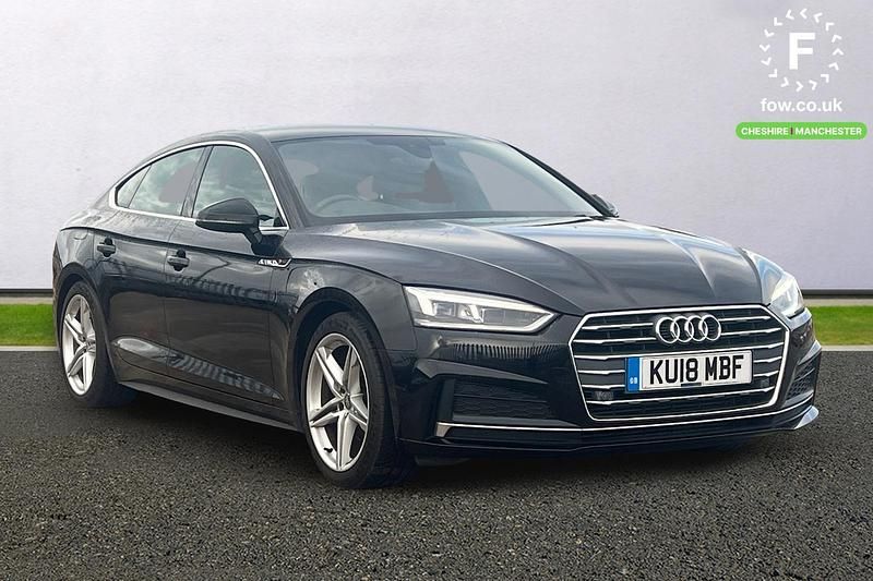 Black Used 2018 Audi A5 S-Line Hatchback | £17,899 (Fair price) - Image 1/4