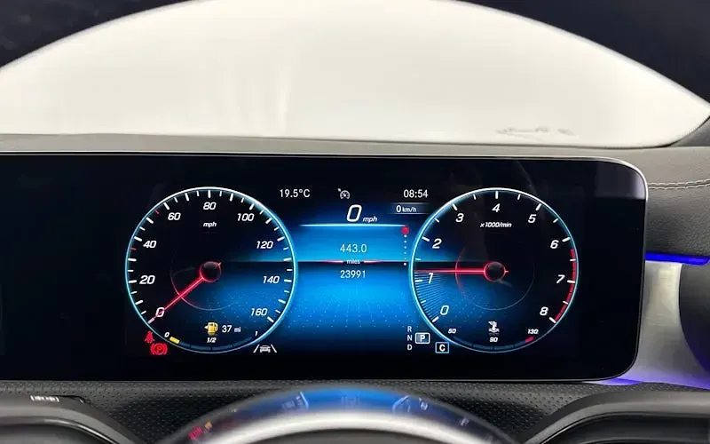 Used Mercedes CLA180 AMG Line Premium Plus 136 HP (100 kW) 2022 Blue Coupe