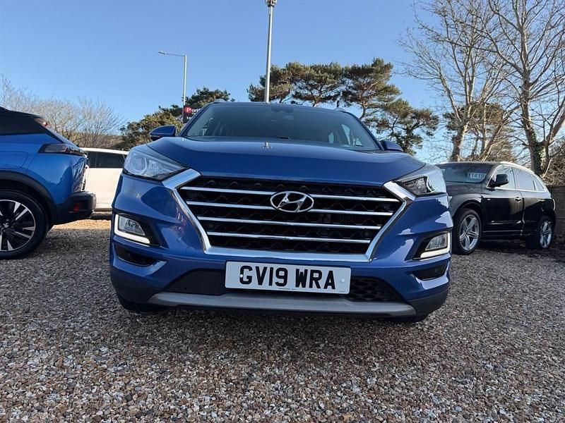 Used Hyundai Tucson Premium 136 HP (100 kW) 2019 Blue with black leather trim SUV