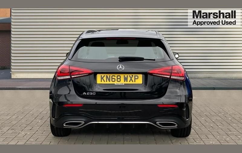 Used Mercedes A250 AMG line 224 HP (164 kW) 2018 Black Hatchback