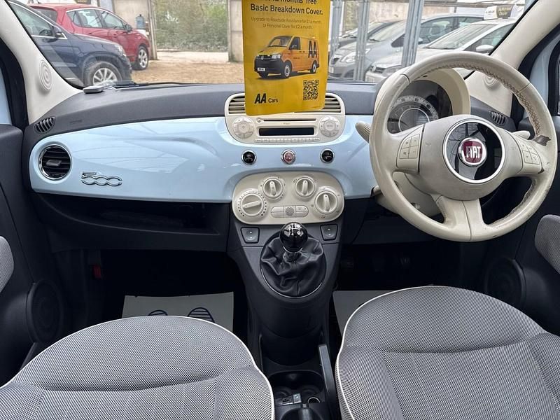 Used Fiat 500 Lounge 69 HP (50 kW) 2009 Blue Cabriolet