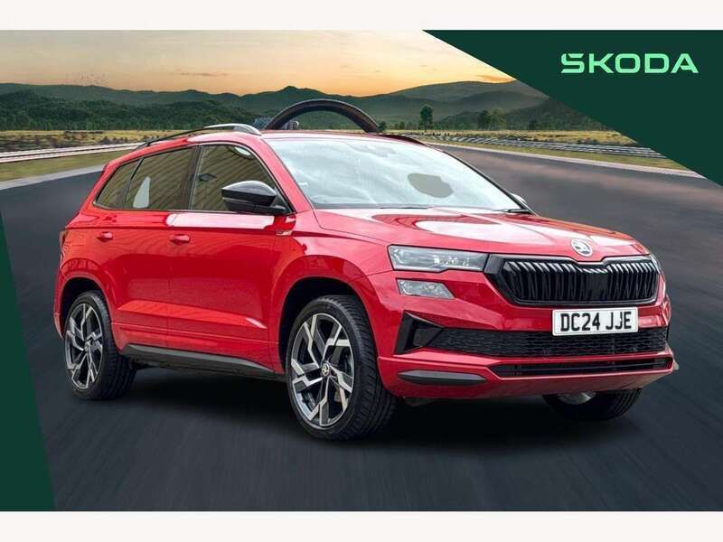Red Used 2024 Skoda Karoq SportLine SUV | £31,195 (Fair price) - Image 1/4