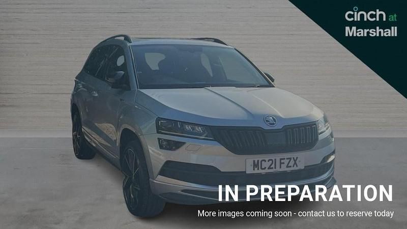 Silver Used 2021 Skoda Karoq SportLine SUV | £20,091 (Good price) - Image 1/4
