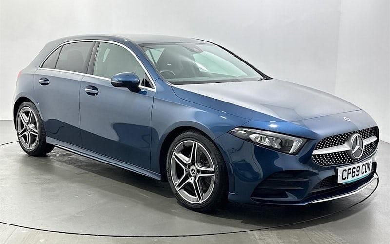 Used Mercedes A220 AMG line 190 HP (139 kW) 2019 Blue Hatchback