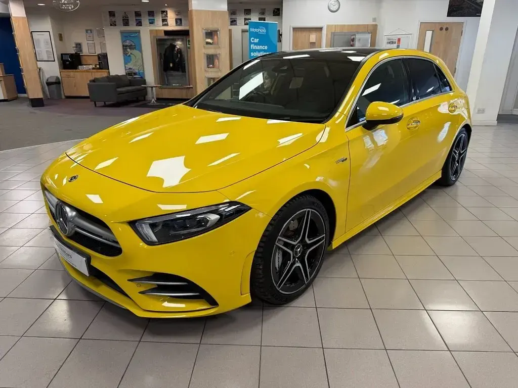 Used Mercedes A35 AMG Premium Plus 2020 Yellow Hatchback