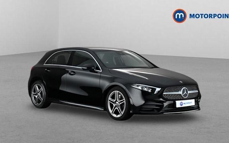 Used Mercedes A250 AMG line 224 HP (164 kW) 2019 Black Hatchback