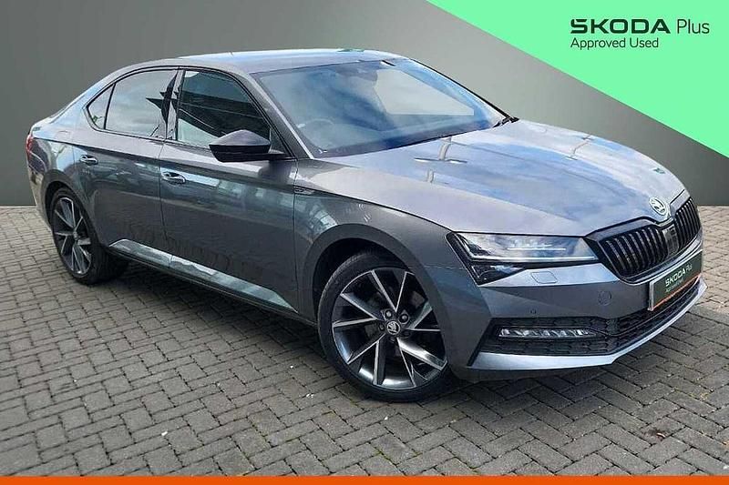 Used Skoda Superb SportlinePlus 110 HP (80 kW) 2024 Graphite grey metallic Hatchback
