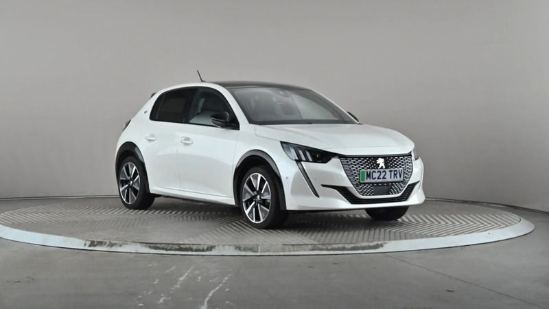 White Used 2022 Peugeot e-208 Premium Hatchback | £14,698 (Fair price) - Image 1/3