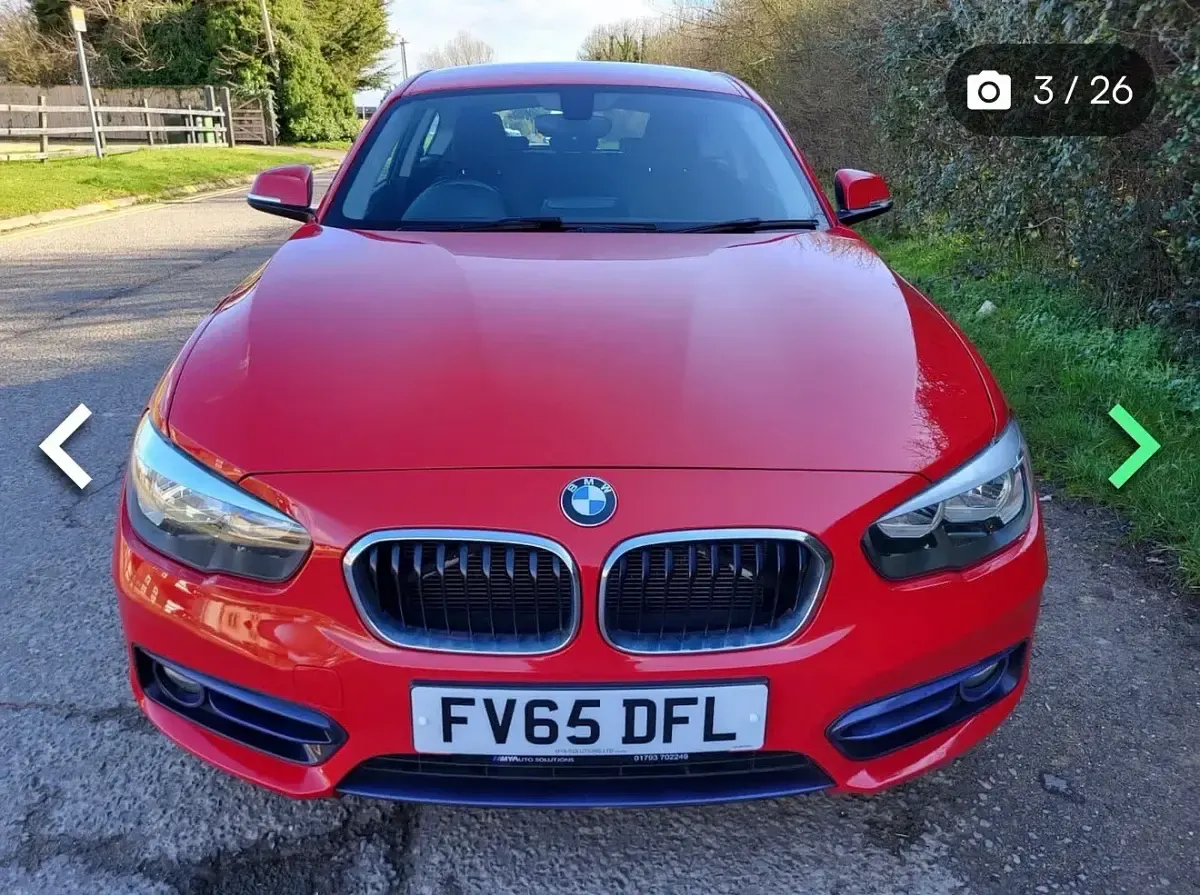 Used BMW 120 Sport Line 2015 Red Hatchback