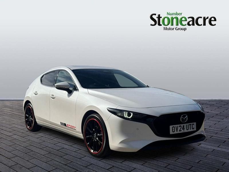 White Used 2024 Mazda 3 Exclusive-Line Hatchback | £20,790 (A bit pricey) - Image 1/4