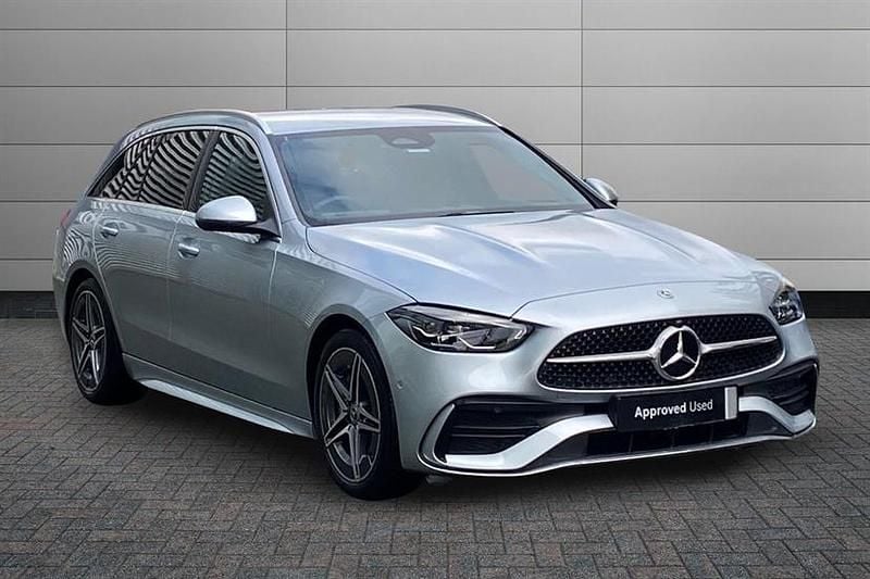 Used Mercedes C200 AMG line 204 HP (150 kW) 2022 High tech silver Estate