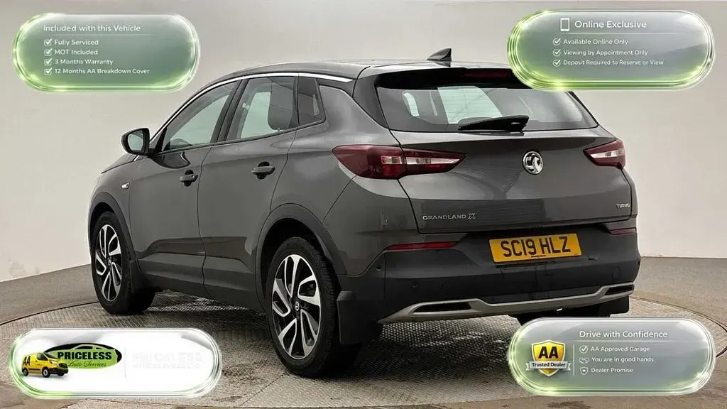 Used Vauxhall Grandland X Elite 130 HP (95 kW) 2019 Grey SUV