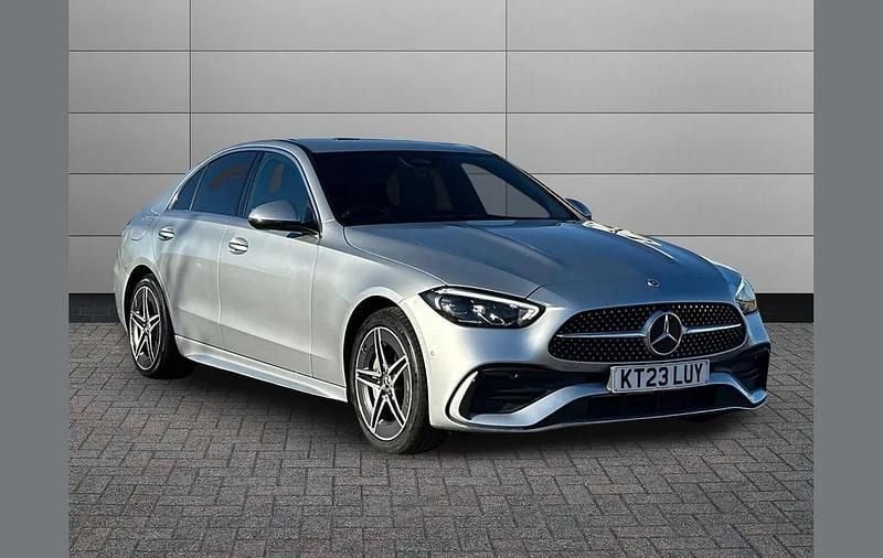 Used Mercedes C300e AMG line 313 HP (230 kW) 2023 Silver Sedan