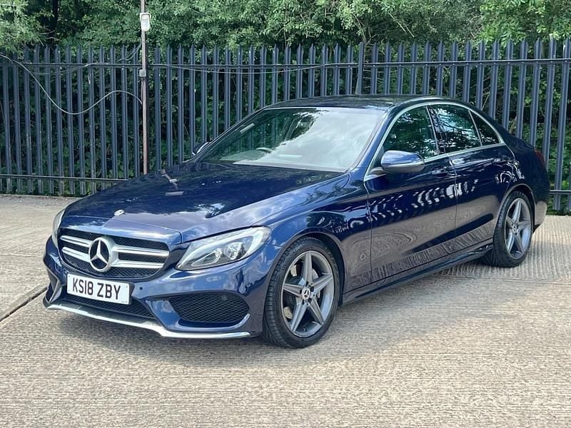 Blue Used 2018 Mercedes C220 AMG line Sedan | £9,999 (Good price) - Image 1/4