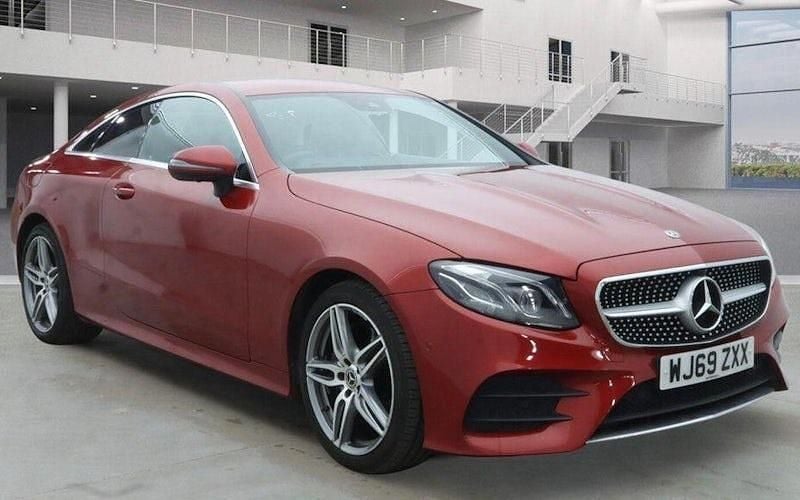Used Mercedes E220 AMG line 194 HP (142 kW) 2019 Red Coupe