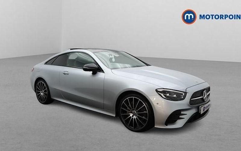 Used Mercedes E220 AMG line 194 HP (142 kW) 2022 Silver Coupe