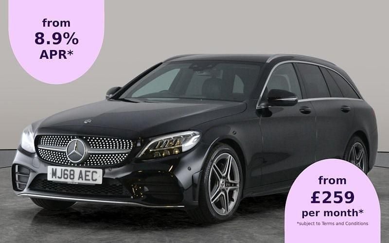 Black Used 2018 Mercedes C220 AMG line Estate | £15,813 (Fair price) - Image 1/2