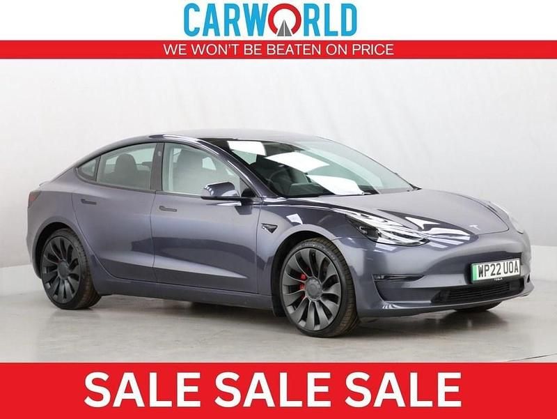 Grey Used 2022 Tesla Model 3 Performance Sedan | £21,427 (Fair price) - Image 1/3