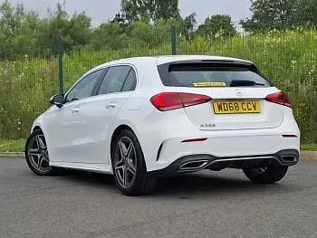 Used Mercedes A250 AMG line 224 HP (164 kW) 2018 White Hatchback