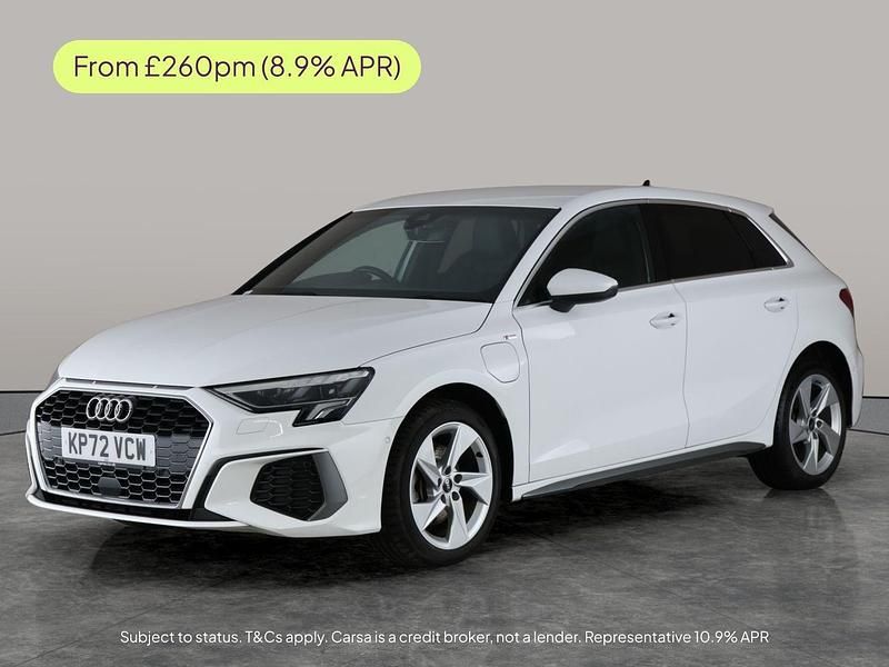 White Used 2022 Audi A3 Sportback e-tron S-Line Hatchback | £19,479 (Good price) - Image 1/3