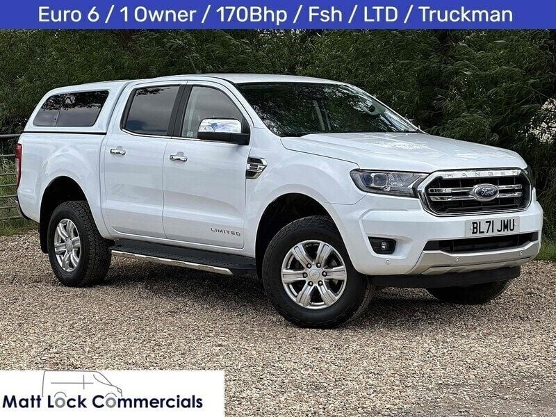 Frozen white (solid paint) Used 2022 Ford Ranger Limited Pickup | £11,995 (Good price) - Image 1/4