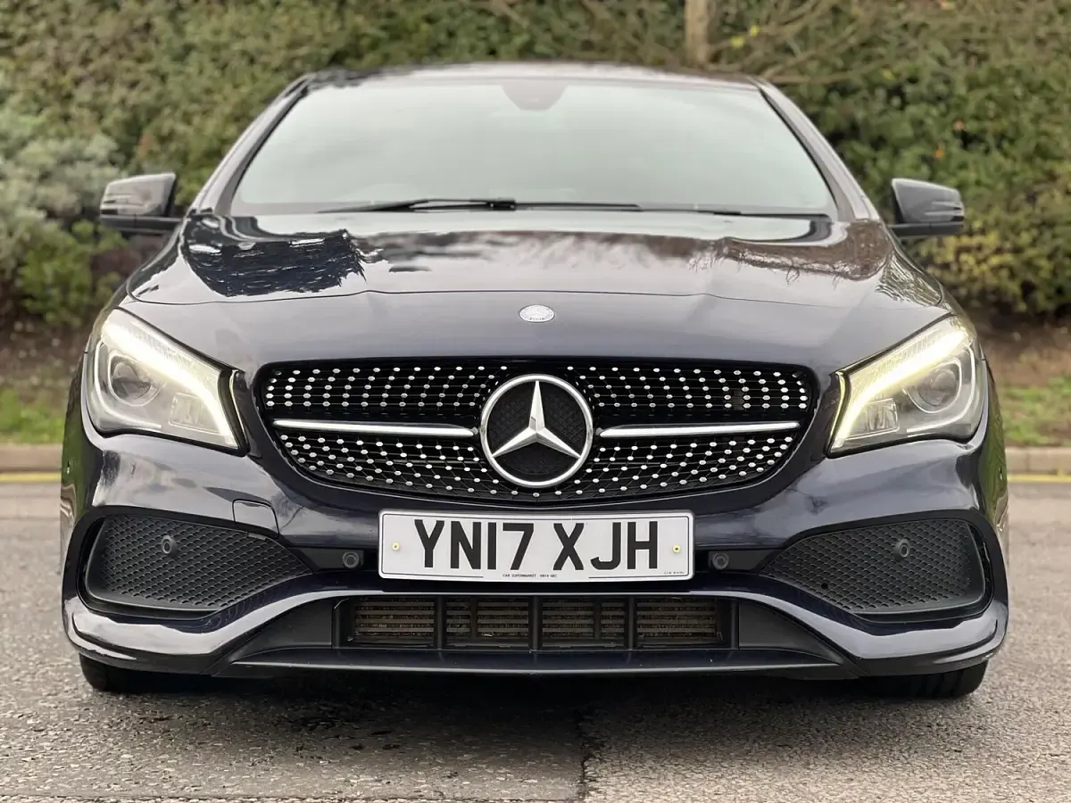 Used Mercedes CLA180 AMG line 122 HP (89 kW) 2017 Blue Coupe