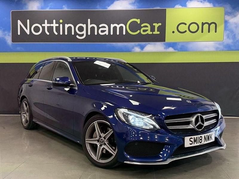 Blue Used 2018 Mercedes C220 AMG line Estate | £11,295 (Good price) - Image 1/4