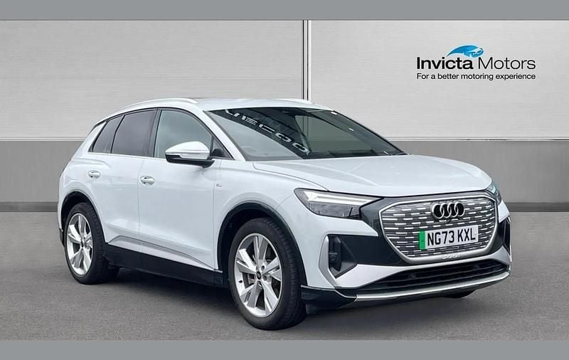 White Used 2023 Audi Q4 e-tron S-Line SUV | £27,750 (Good price) - Image 1/4