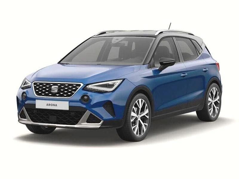 Sapphire blue with black roof New 2025 Seat Arona Xperience Lux SUV | £25,332 (Expensive) - Image 1/4