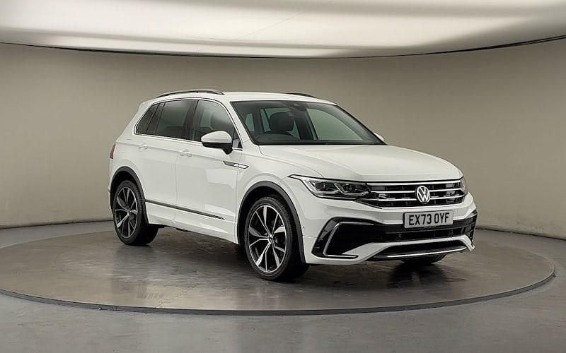 Pure white Used 2023 VW Tiguan R-line SUV | £27,100 (Fair price) - Image 1/4