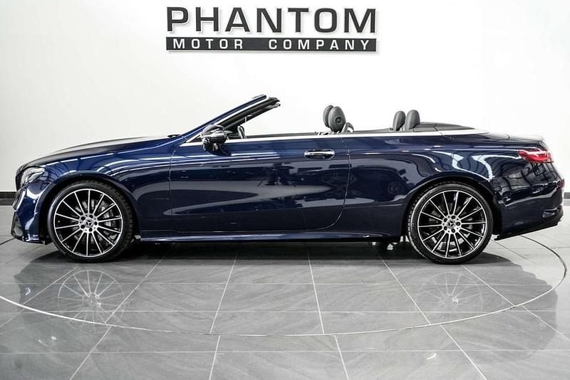 Used Mercedes E350 AMG line 313 HP (230 kW) 2021 Blue Cabriolet