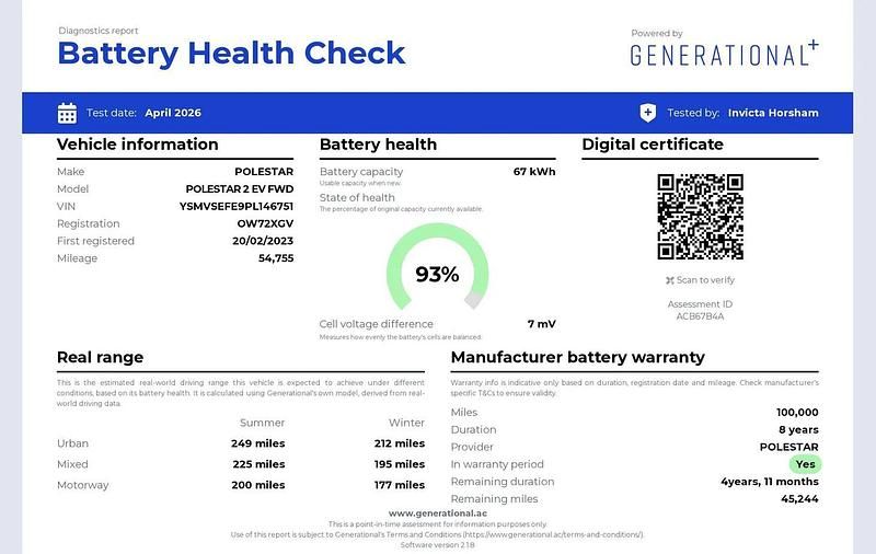 Used Polestar 2 Standard Range Single Motor 167 kW (228 HP) 2023 Black Hatchback