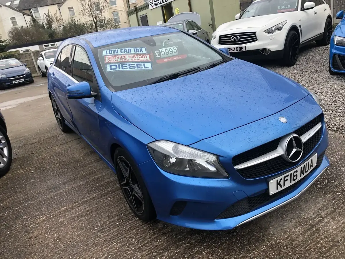Used Mercedes A200 136 HP (100 kW) 2016 Blue Hatchback