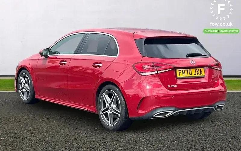 Used Mercedes A250 AMG Line Premium Plus 224 HP (164 kW) 2021 Red Hatchback