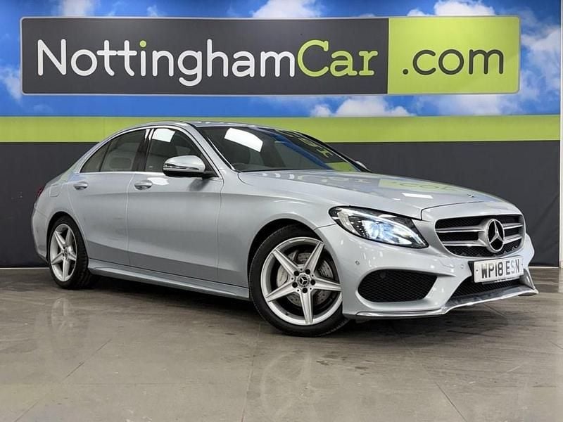 Used Mercedes C220 AMG line 170 HP (125 kW) 2018 Silver Sedan