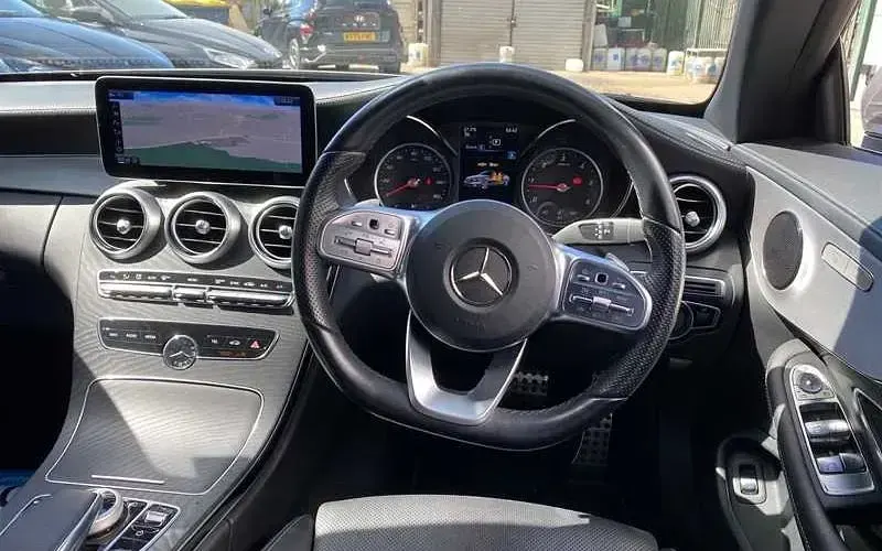 Used Mercedes C220 AMG line 194 HP (142 kW) 2021 Silver Cabriolet