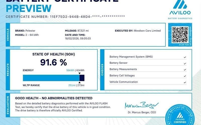 Used Polestar 2 164 kW (224 HP) 2021 White Hatchback