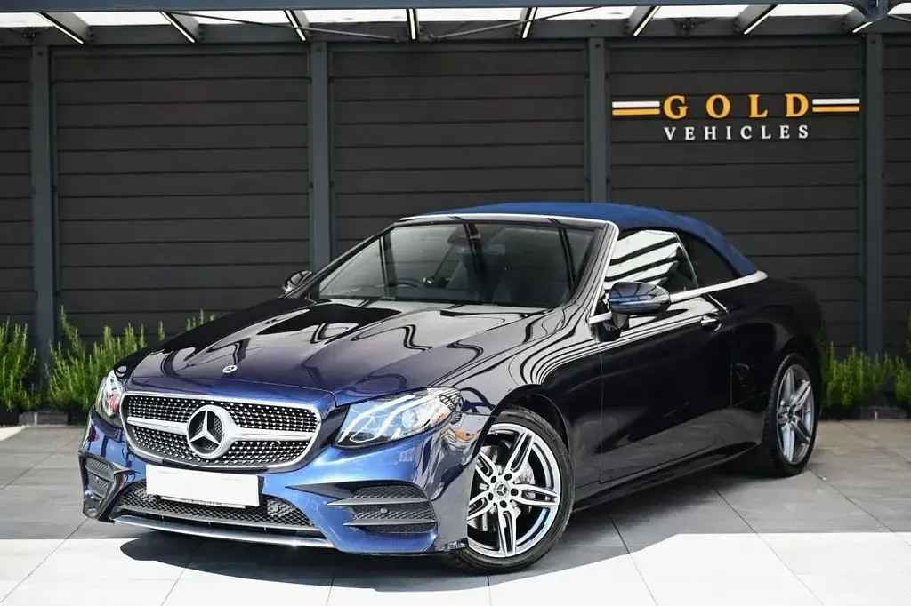 Used Mercedes E220 AMG Line Premium 194 HP (142 kW) 2018 Blue Cabriolet