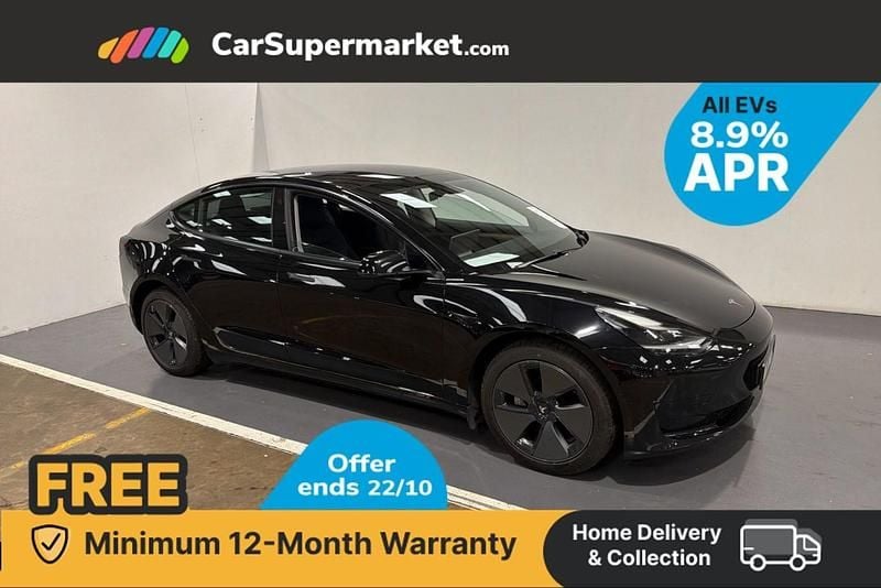 Black Used 2021 Tesla Model 3 Standard Range Sedan | £17,797 (Fair price) - Image 1/4