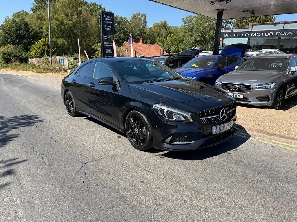 Used Mercedes CLA200 AMG line 136 HP (100 kW) 2018 Black Coupe