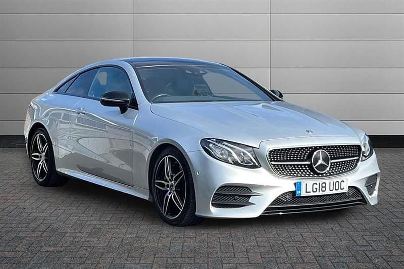 Used Mercedes E300 AMG Line Premium 245 HP (180 kW) 2018 Iridium silver Coupe