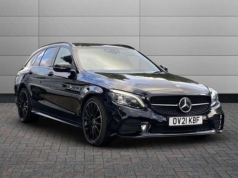 Black Used 2021 Mercedes C200 AMG line Estate | £20,795 (Fair price) - Image 1/4