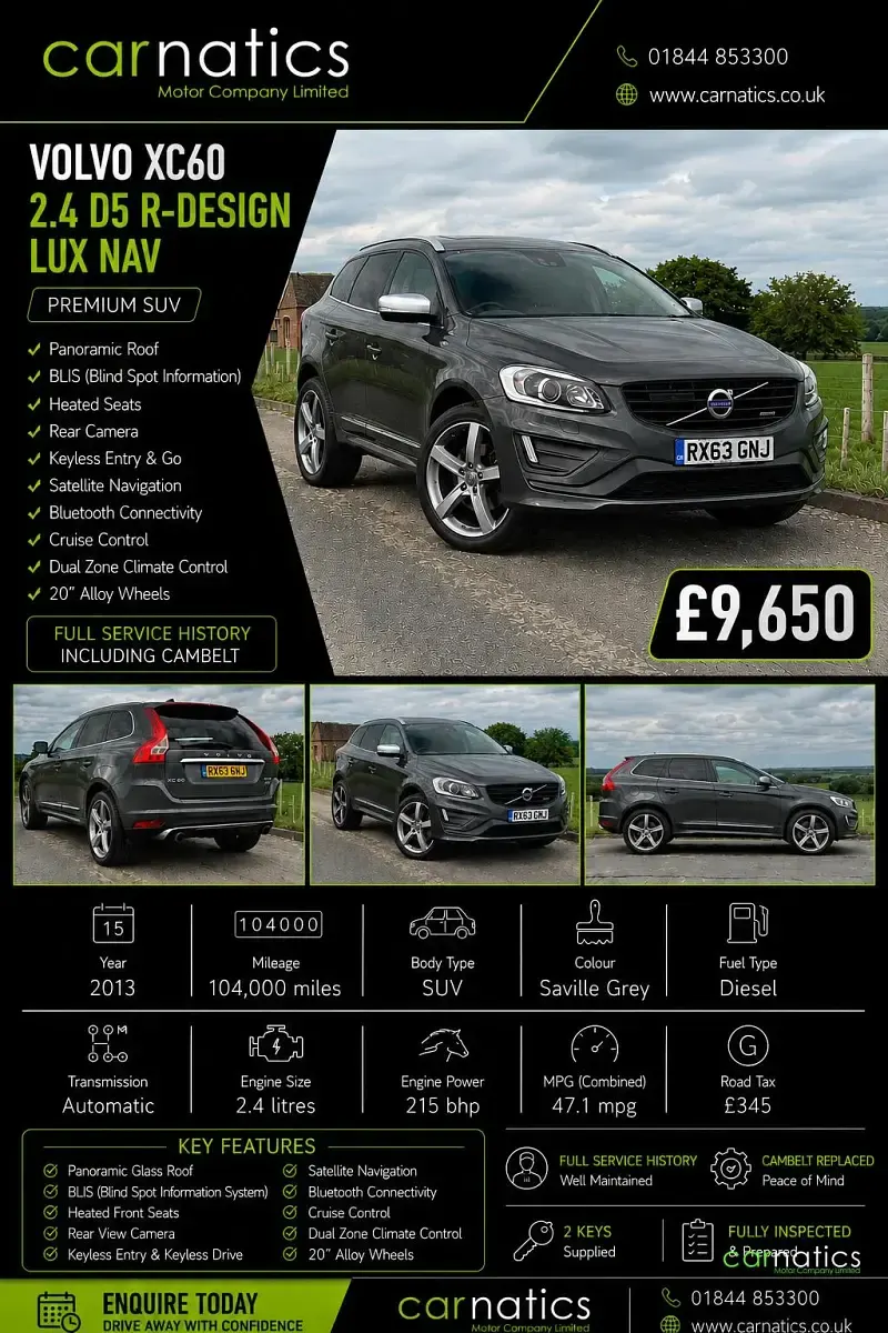 Used Volvo XC60 R-Design 215 HP (158 kW) 2013 Grey SUV