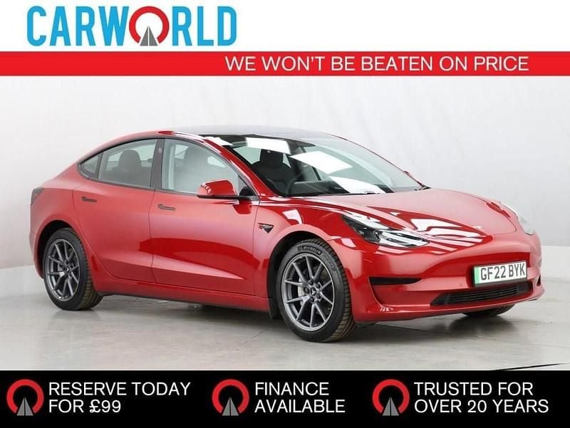 Red Used 2022 Tesla Model 3 Standard Range Plus Sedan | £19,689 (Fair price) - Image 1/3