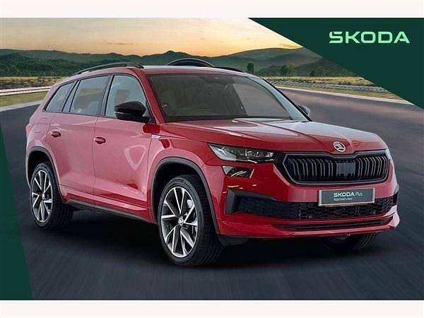 Velvet red Used 2023 Skoda Kodiaq SportLine SUV | £34,590 (Fair price) - Image 1/3