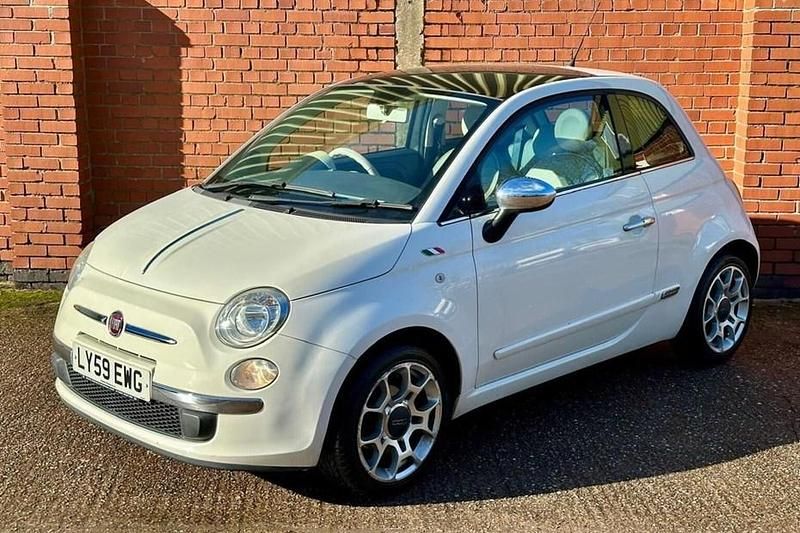 Used Fiat 500 Lounge 69 HP (50 kW) 2009 White Cabriolet