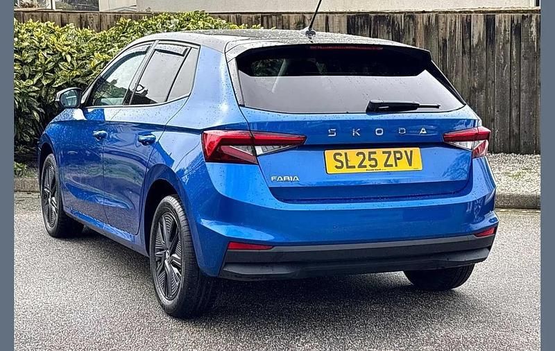 Used Skoda Fabia Design Edition 113 HP (83 kW) 2025 Race blue metallic black magic pearl effect Hatchback