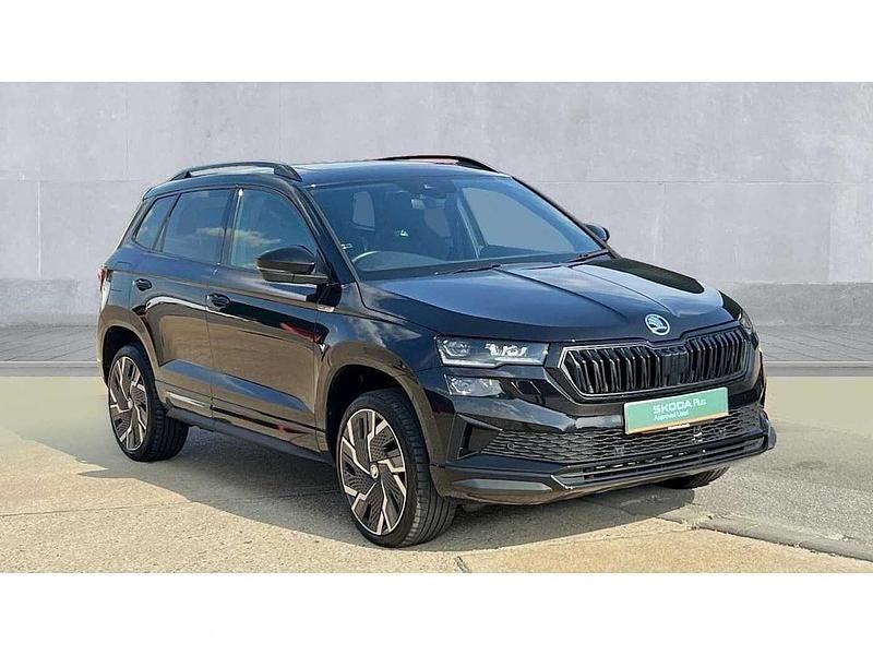 Black magic pearl effect Used 2024 Skoda Karoq SportLine SUV | £26,490 (Fair price) - Image 1/4